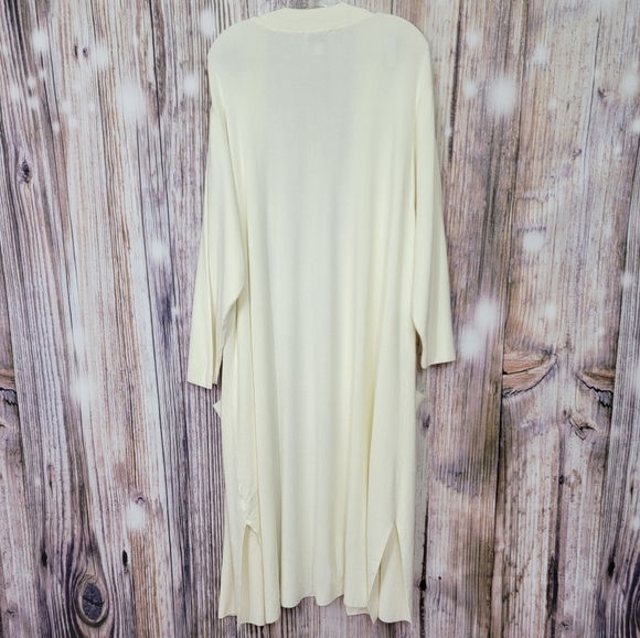𝅺Linea by Louis Dell'olio Whisper Knit Long Pocket Cardigan Ivory Cream Size 2X - Picture 8 of 12
